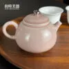 手繪鬥彩粉釉茶壺 125ml