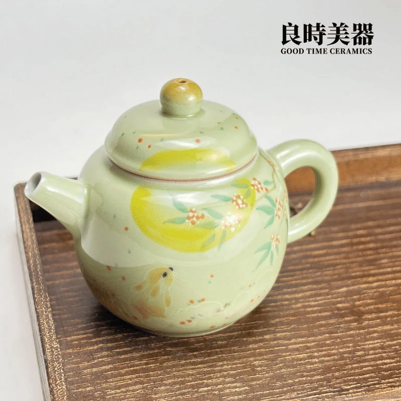 手繪果青月兔茶壺 泡茶壺 120ml