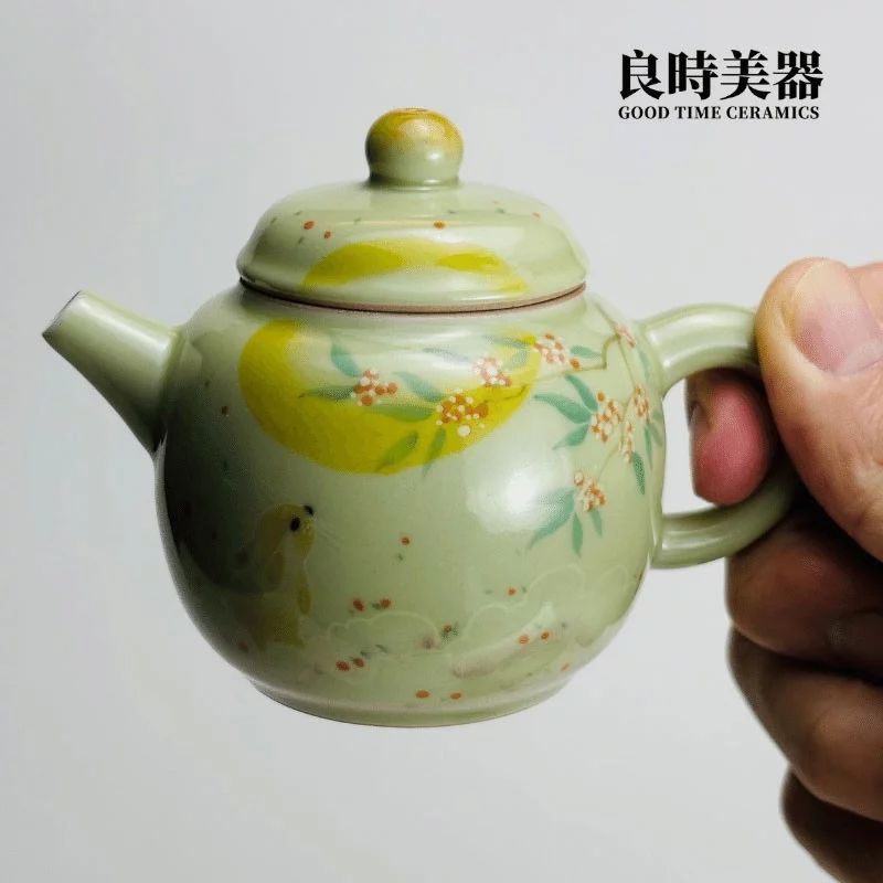 手繪果青月兔茶壺 泡茶壺 120ml