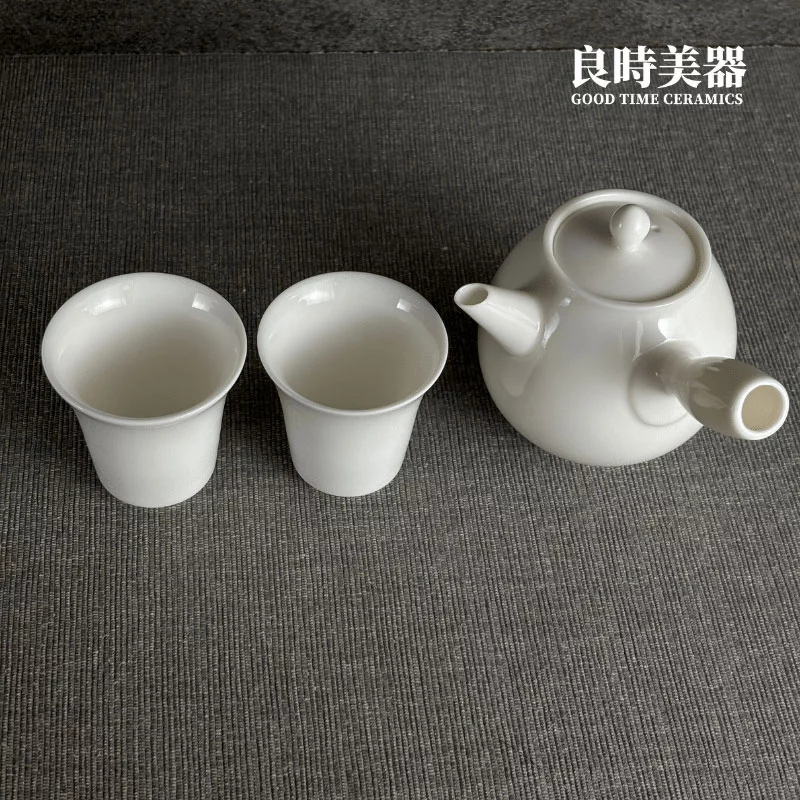 龍蛋側把茶具組(一壺兩杯)150ml - 良時美器GoodTimeCeramics 鶯歌茶具推薦