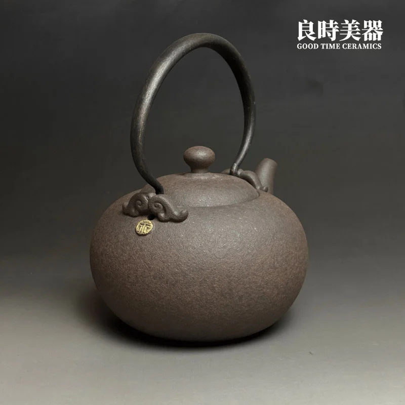 墨泥】圓潤墨泥燒水壺600ml - 良時美器GoodTimeCeramics鶯歌茶具推薦