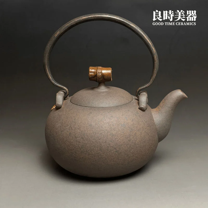 【墨泥】墨泥竹圓潤提梁壺500ml