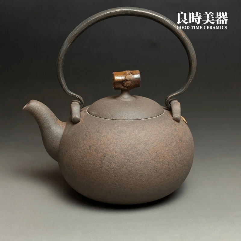 【墨泥】墨泥竹圓潤提梁壺500ml