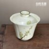 手繪青花卉蓋碗120ml