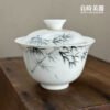 手繪風竹蓋碗 (12) 手繪風竹蓋碗 110ML