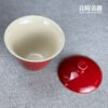 酒紅立蓋碗 150ml