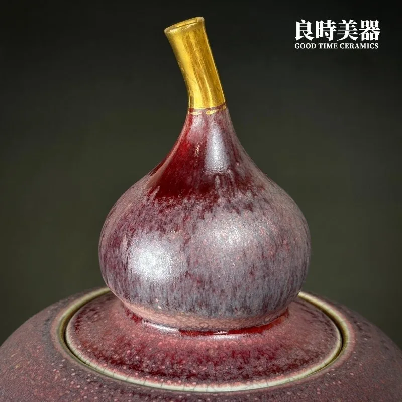 【許旭倫】汝窯冰裂葫蘆茶葉罐 葫蘆聚寶盆 半斤