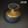 【許旭倫】金瓶黑釉茶葉罐 手繪金黑釉聚寶盆 半斤