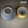 【許旭倫】金瓶黑釉茶葉罐 手繪金黑釉聚寶盆 半斤