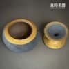 【許旭倫】金瓶黑釉茶葉罐 手繪金黑釉聚寶盆 半斤