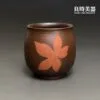 【陳政嵐】紫砂楓葉杯 朱泥楓葉杯