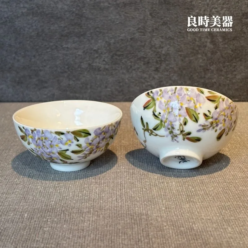 HMC2-10 (1) 【永隆】手繪紫藤花對杯(2杯) 75ml