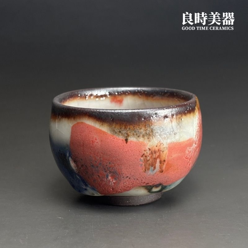 【黑山】志野燒柿桃杯