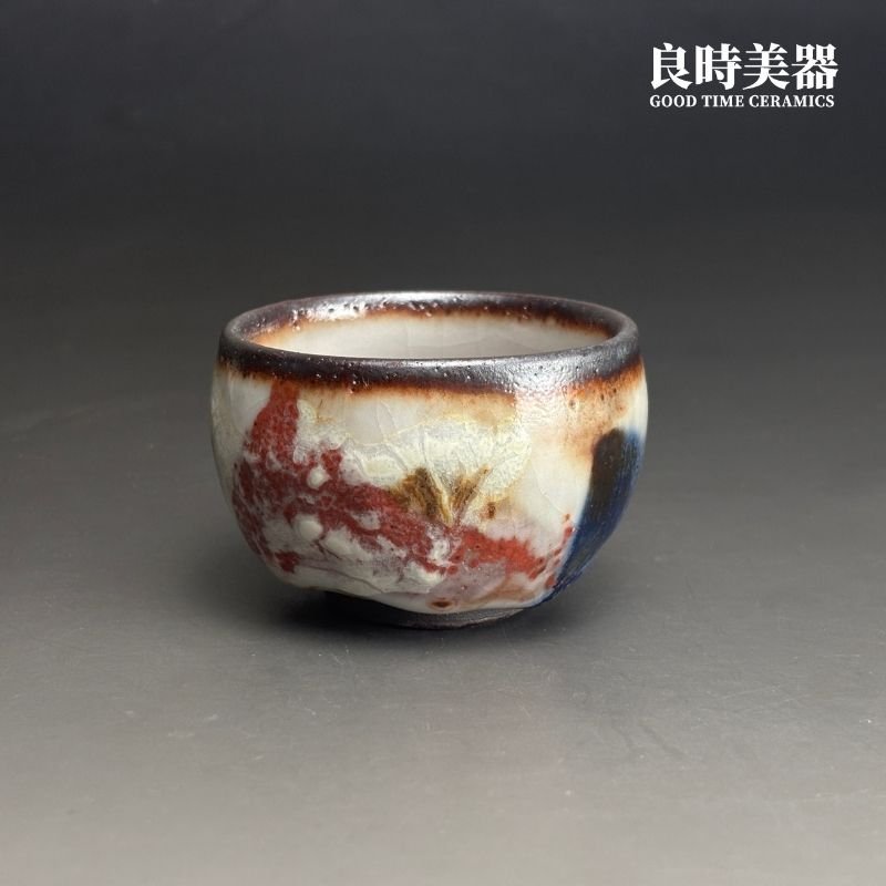 【黑山】志野燒柿桃杯