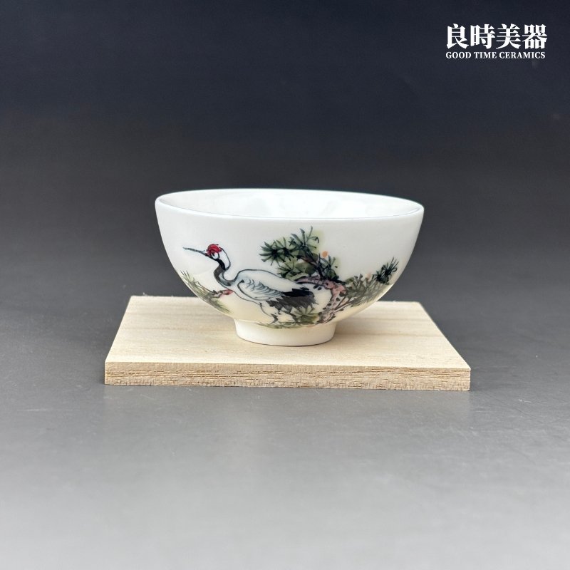 【石川】陶瓷手繪鶴茶杯 75ml