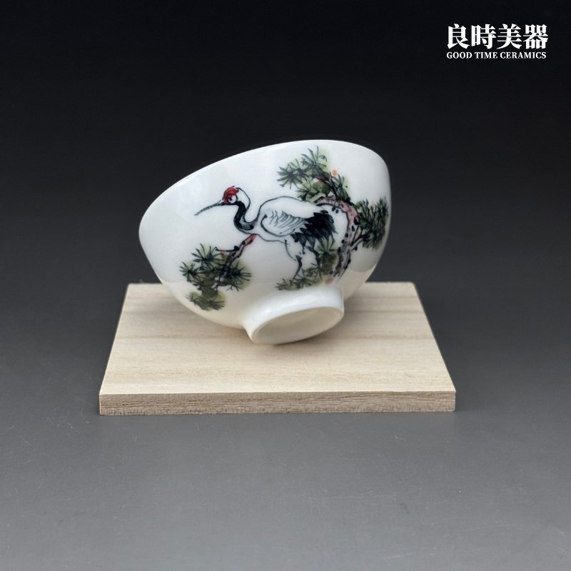 T-HMC2-10 (2) 【永隆】手繪鶴茶杯 75ml