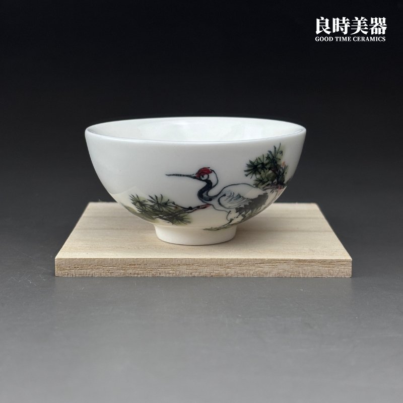 【石川】陶瓷手繪鶴茶杯 75ml
