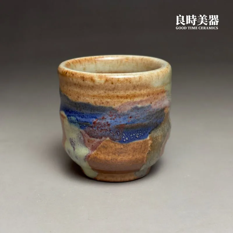 T-HMC2-2 (2) 志野燒釉變手作刀切直筒杯 80ml