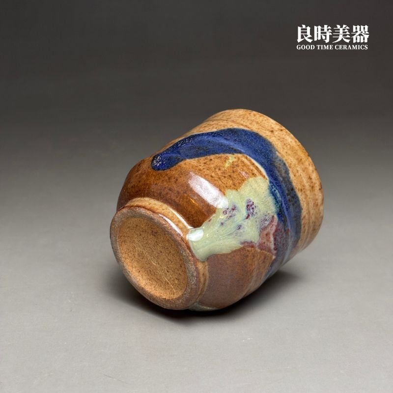 志野燒釉變手作刀切直筒杯 80ml