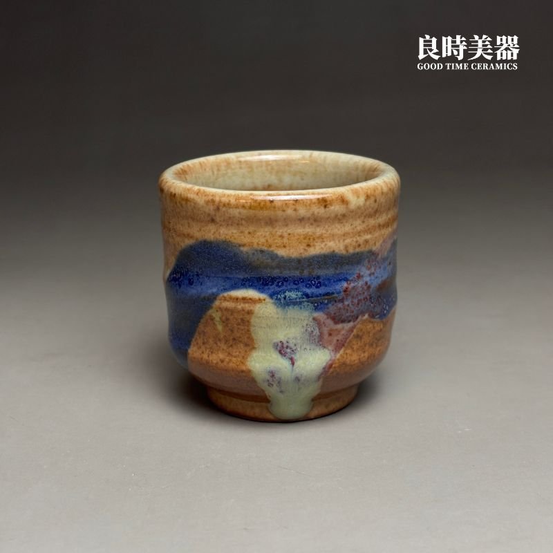 志野燒釉變手作刀切直筒杯 80ml