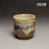 志野燒釉變手作刀切直筒杯 80ml