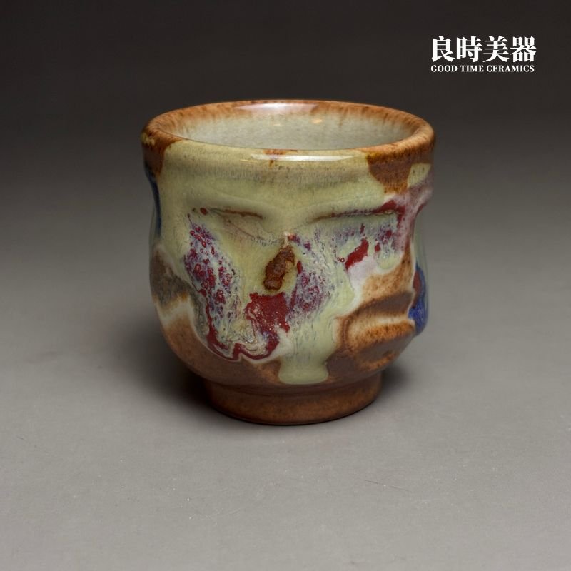 志野燒釉變手作直筒杯 85ml