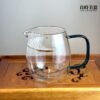 透心耐熱玻璃茶海(金/綠) 800ml