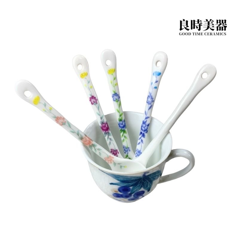 陶瓷紫藤花咖啡攪拌匙(五款)