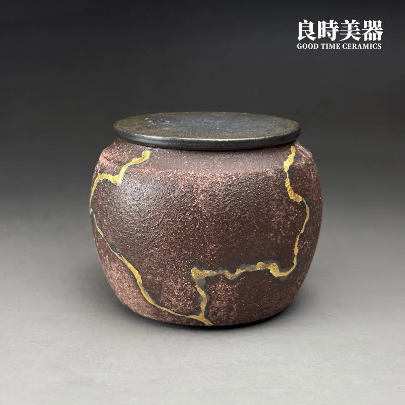 SGG-15 (1) 【周聖鈞】岩礦痕金梨形茶葉罐 100g