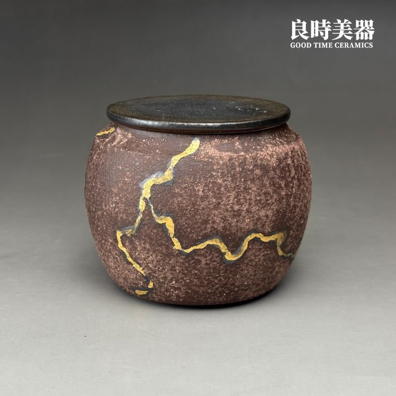 【周聖鈞】岩礦痕金梨形茶葉罐 100g