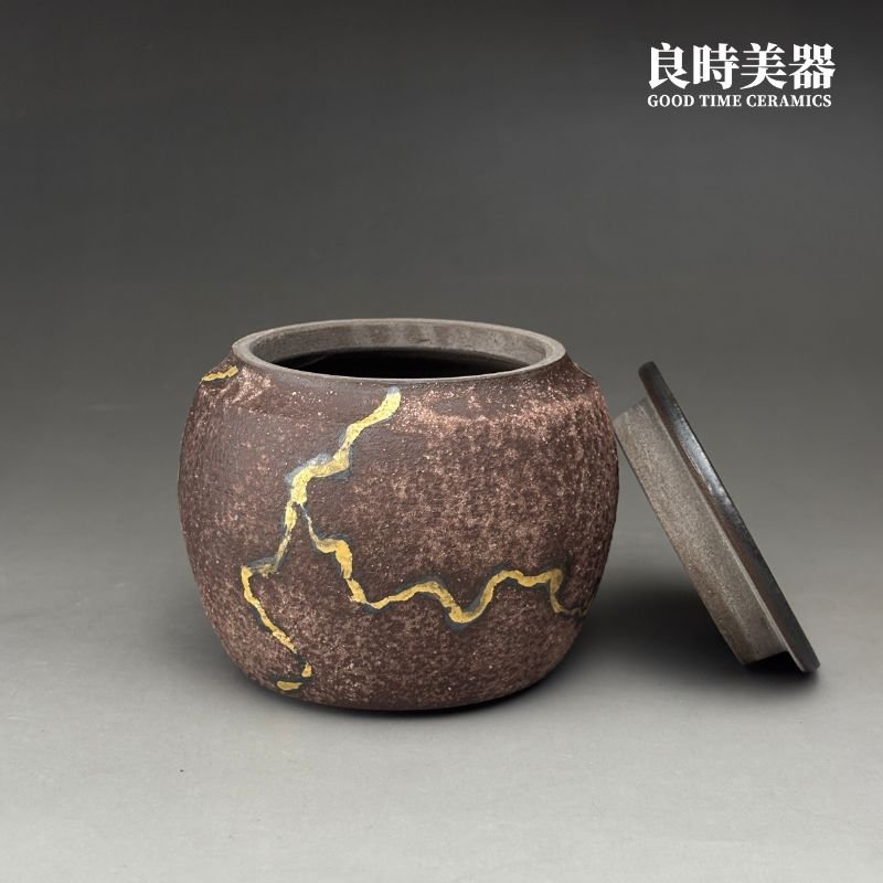 【周聖鈞】岩礦痕金梨形茶葉罐 100g