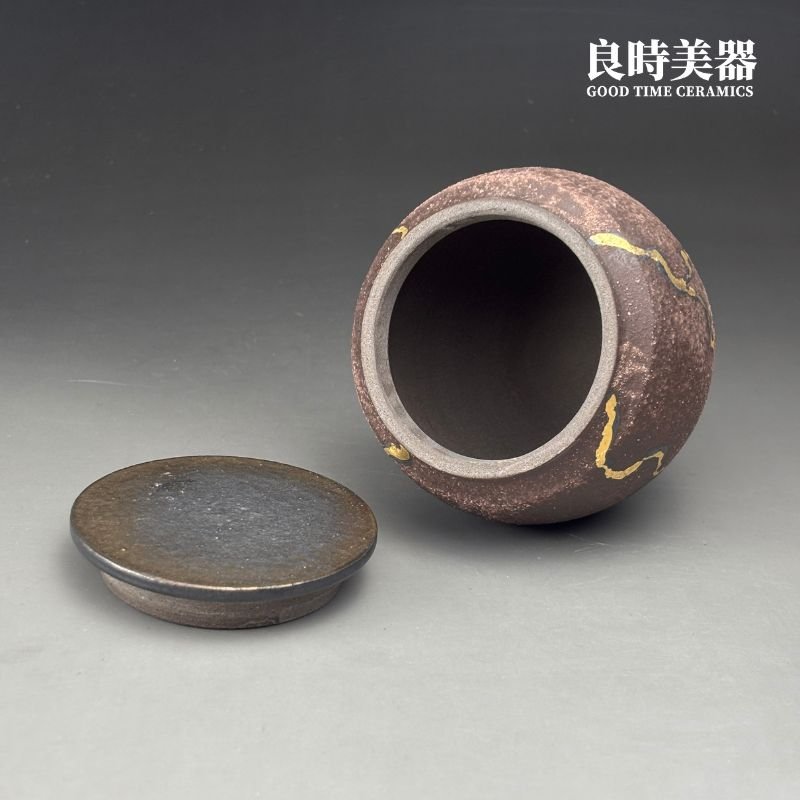 【周聖鈞】岩礦痕金梨形茶葉罐 100g