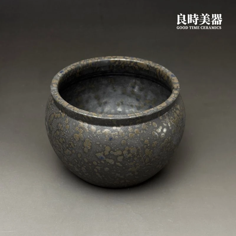 良時美器-手拉坯釉變建水-上視角