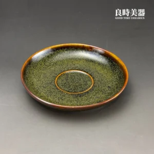 良時美器-茶葉末釉壺承側視角