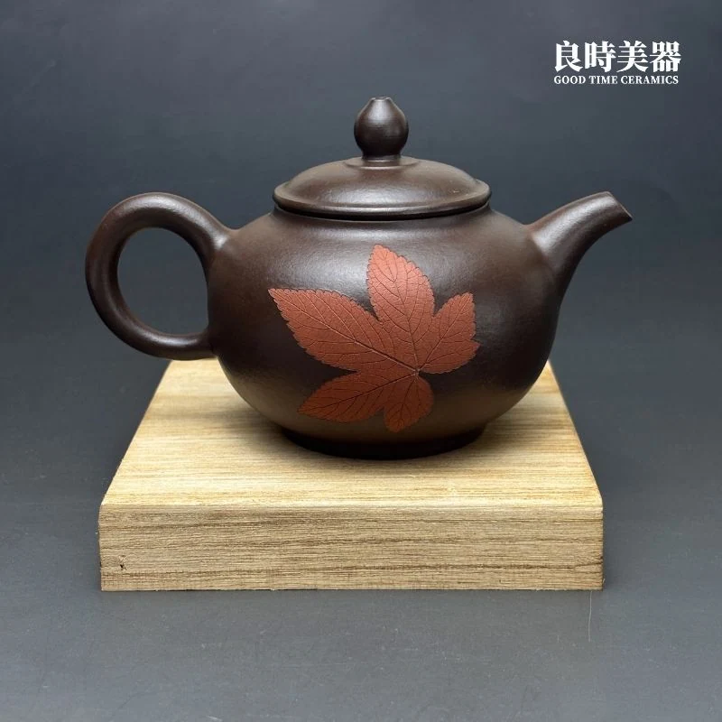 陳政嵐-楓葉紫砂壺-真實葉脈工藝-良時美器