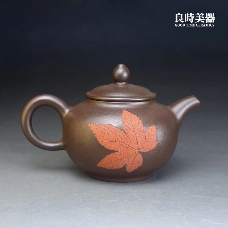 陳政嵐-楓葉紫砂壺-真實葉脈工藝-良時美器