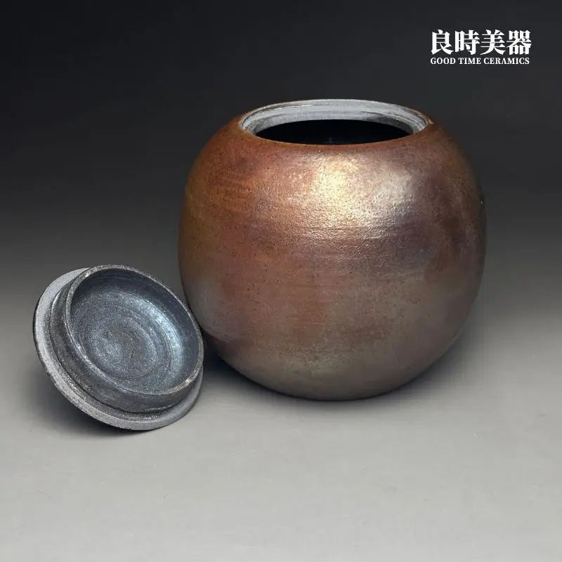 台灣名家周聖鈞手作茶具-柴燒茶葉罐