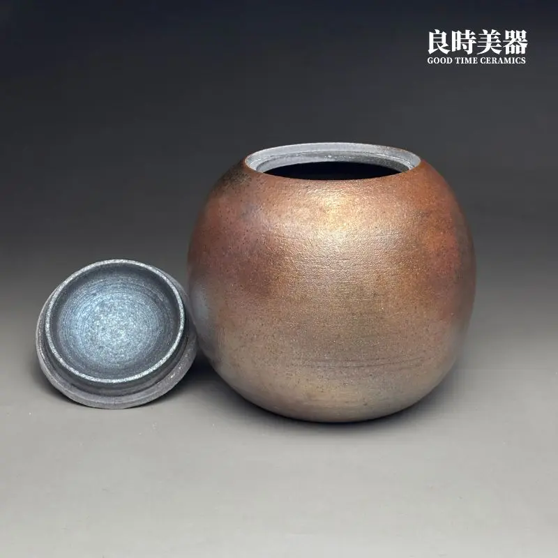 名家手作柴燒茶罐-12x13cm-周聖鈞作品