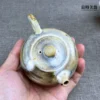 周聖鈞手作茶壺落灰紋理細節-窯變工藝