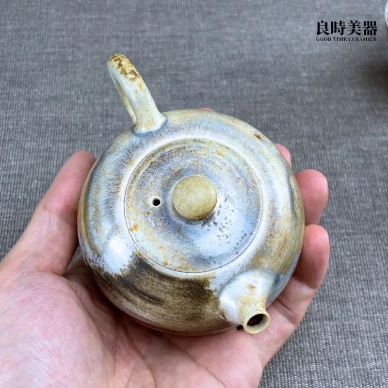 周聖鈞手作茶壺落灰紋理細節-窯變工藝