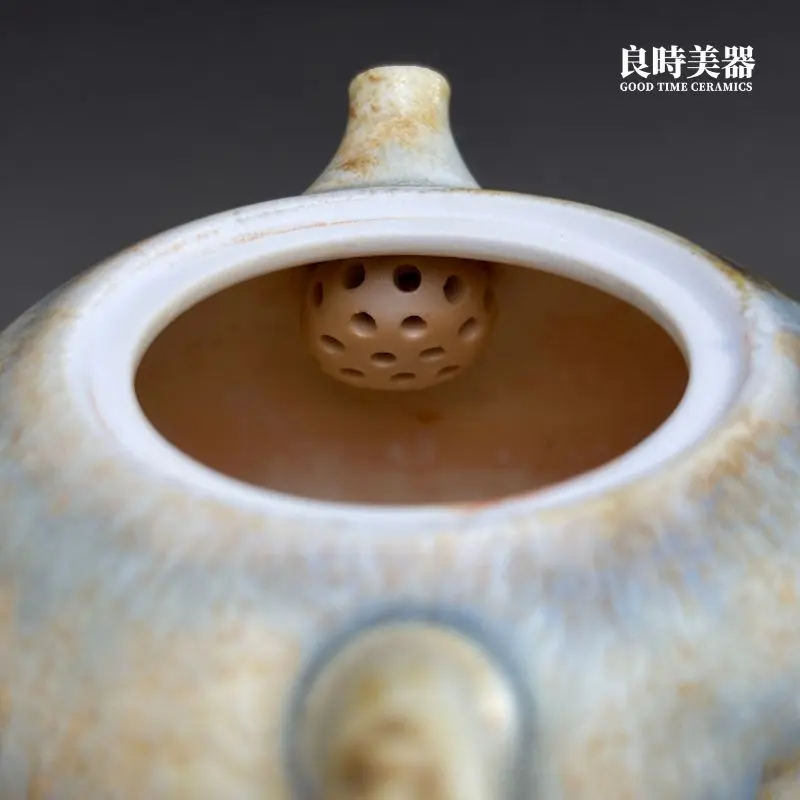 周聖鈞手作茶壺落灰紋理細節內孔-窯變工藝