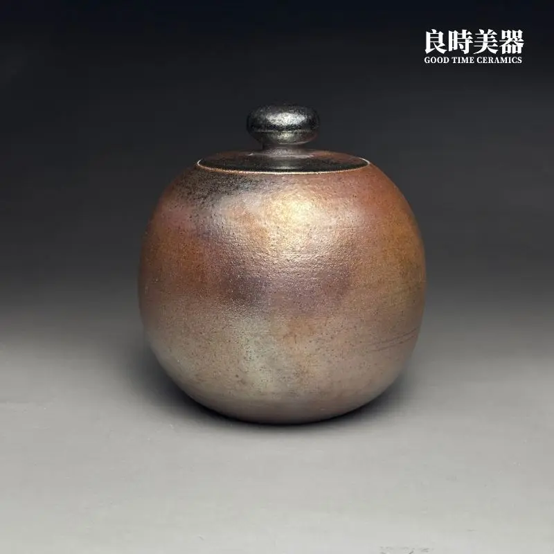 周聖鈞手作金銀彩柴燒茶葉罐-B款-良時美器