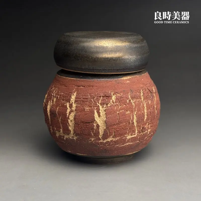 茶葉罐推薦-黑鐵色窯變蓋質感-良時美器