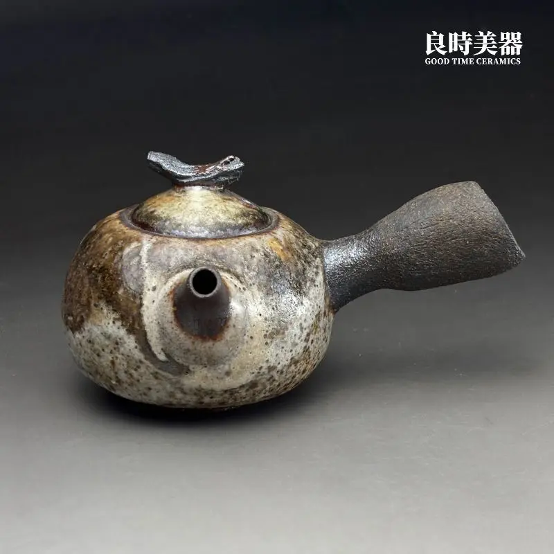 T-HSU-1-26 (2) 台灣名家許旭倫手作岩礦側把壺-t-hsu-1-26-良時美器