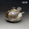 T-HSU-1-26 (3) 許旭倫岩礦橫把壺-250cc名家茶壺推薦-側把設計