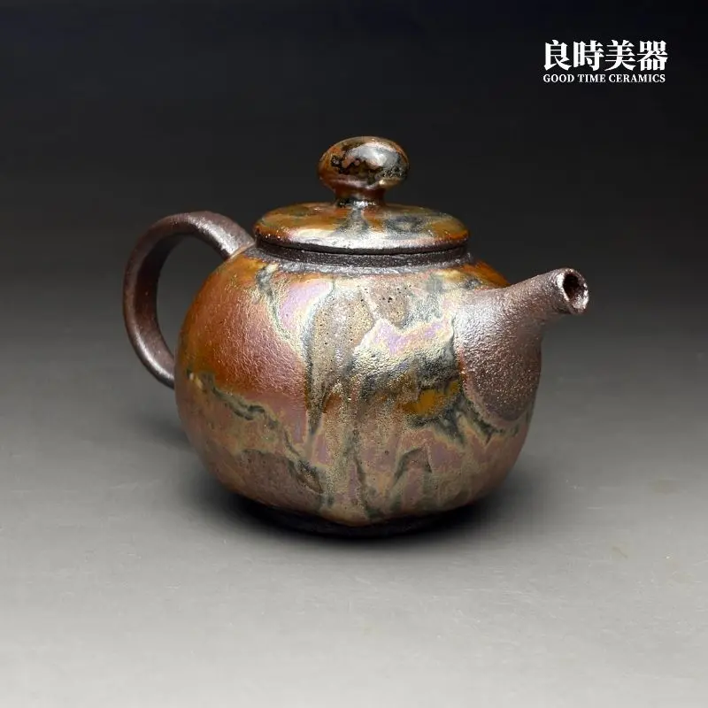 台灣名家許旭倫手作金銀彩岩礦壺-T-hsu-1-27-良時美器
