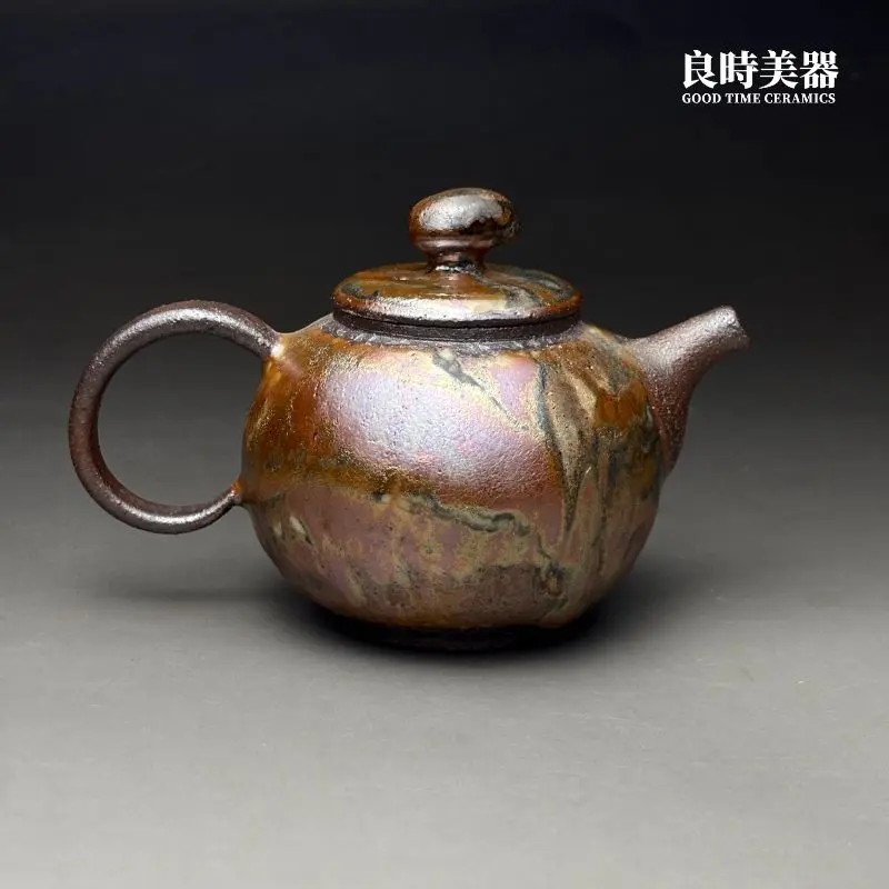 T-HSU-1-27 (3) 許旭倫岩礦正把壺-210cc名家茶壺推薦-輕量化手感