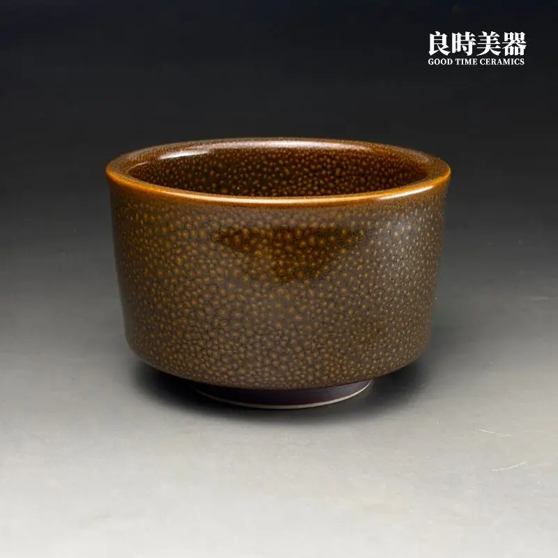 邵椋楊大師作品細節-金屬質感金蟹眼油滴特寫-良時美器