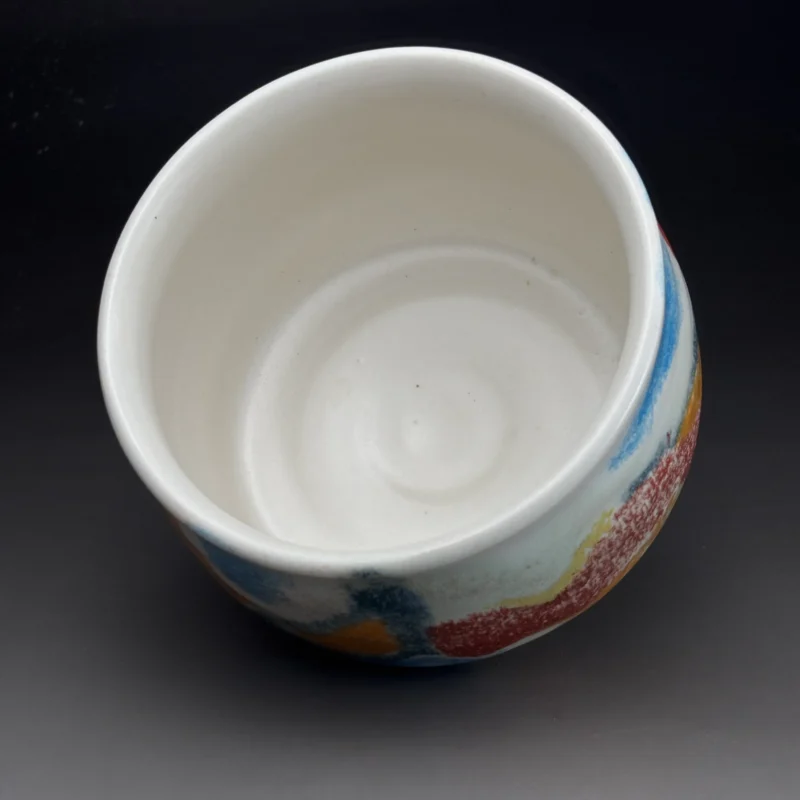 范振全抽象彩繪茶碗茶席情境-良時美器當代空間美學陳設藝術品