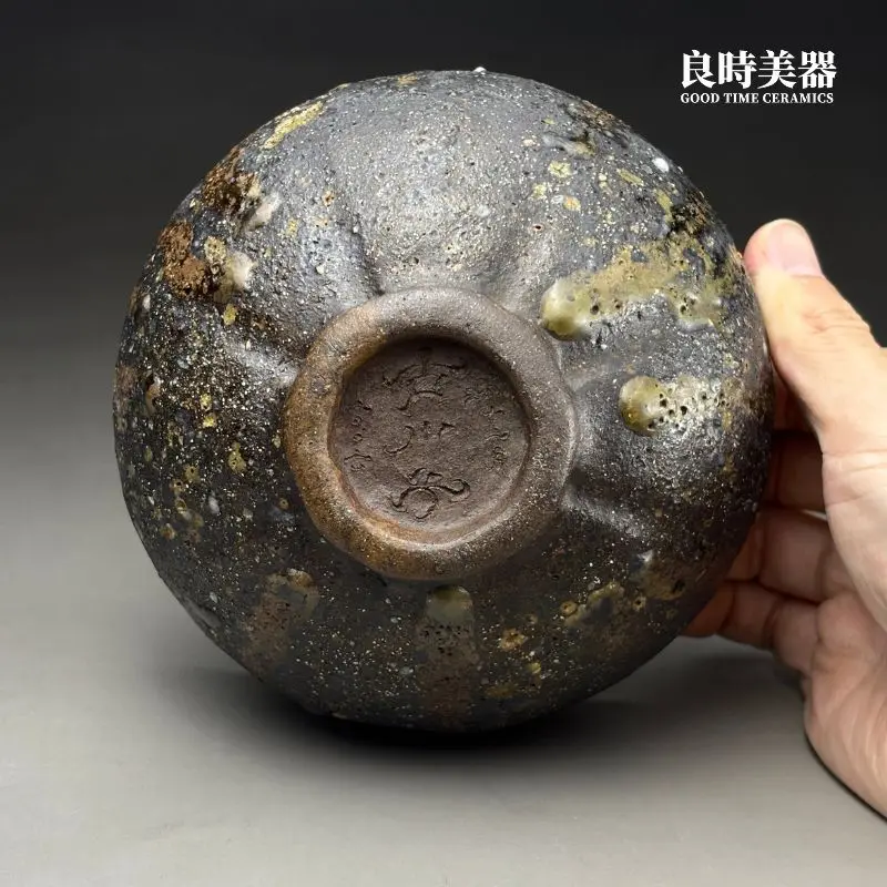 古川子作品底部落款真跡-岩礦鼻祖廖志榮